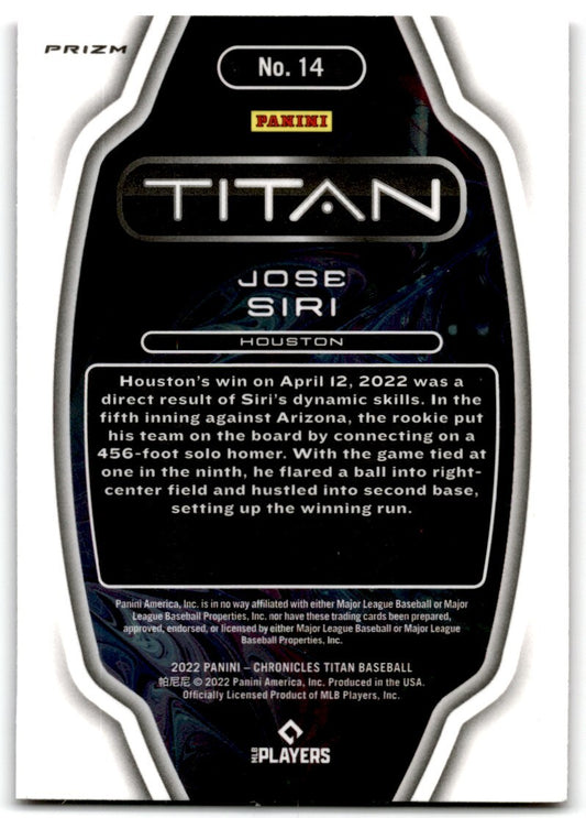 2022 Panini Titan Pink Pulsar Jose Siri Rookie Houston Astros #14