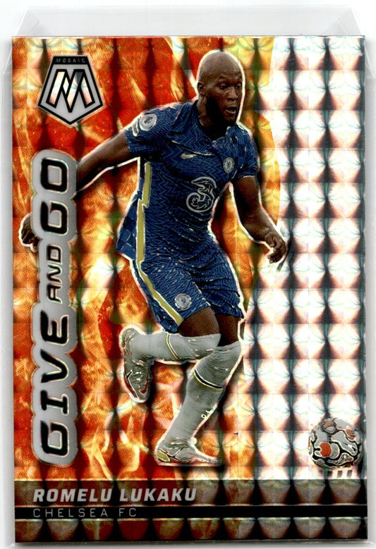 2021 Panini Mosaic Give and Go Romelu Lukaku Bat Chelsea FC #1