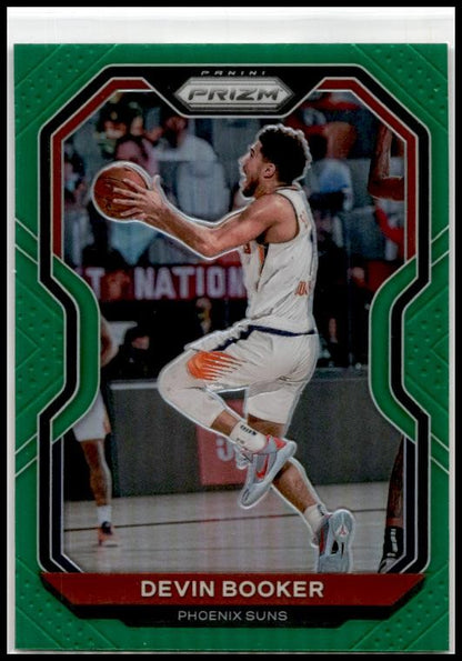 2020-21 Panini Prizm Green Prizms #214 Devin Booker Phoenix Suns
