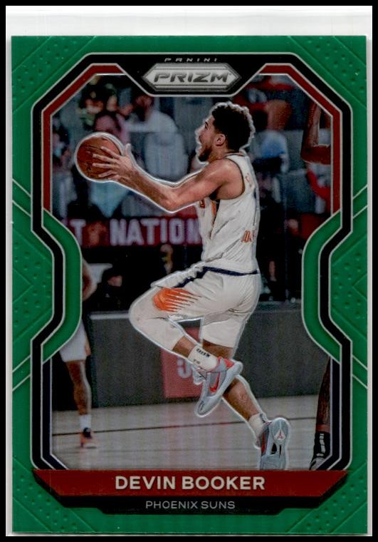 2020-21 Panini Prizm Green Prizms #214 Devin Booker Phoenix Suns
