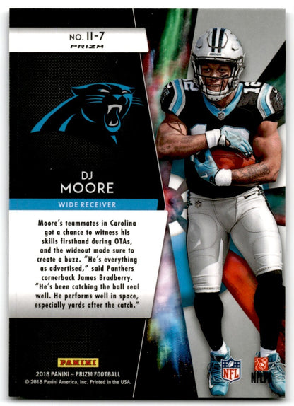 2018 Panini Prizm Instant Impact Silver Prizm DJ Moore Rookie Carolina Panthers