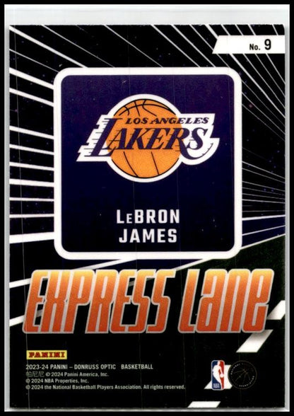 2023-24 Donruss Optic Express Lane Purple #9 LeBron James Los Angeles Lakers