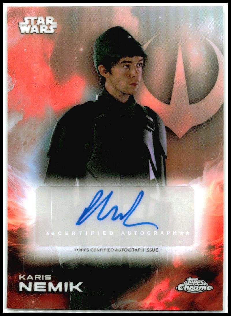 2025 Topps Chrome Star Wars Auto #A-AL Alex Lawther As Karis Nemik Auto