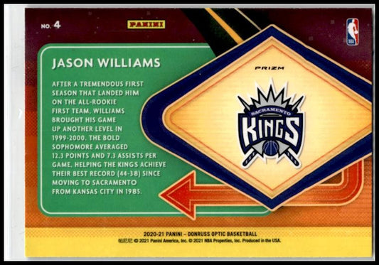 2020-21 Donruss Optic Express Lane Holo #4 Jason Williams Sacramento Kings