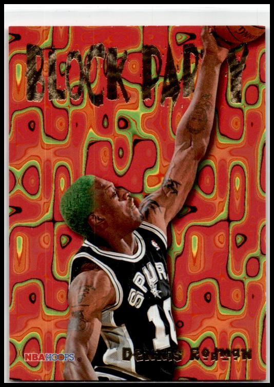 1995-96 Hoops Block Party #2 Dennis Rodman San Antonio Spurs