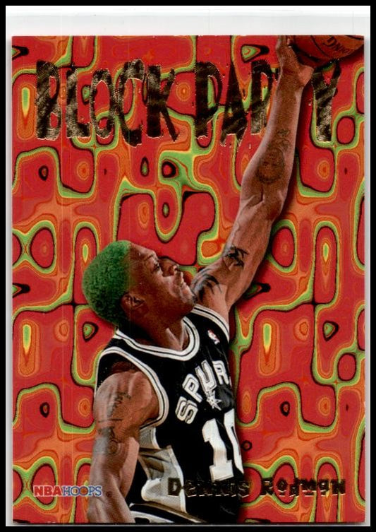 1995-96 Hoops Block Party #2 Dennis Rodman San Antonio Spurs