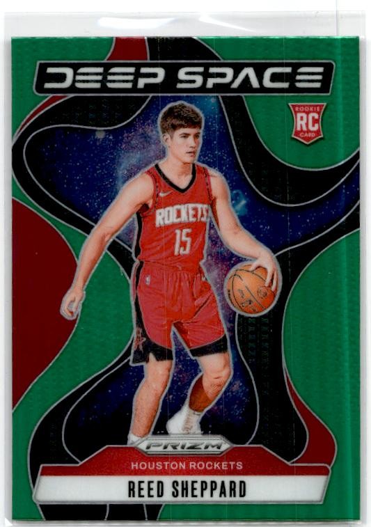 2024-25 Panini Prizm Deep Space Prizms Green #6 Reed Sheppard Houston Rockets