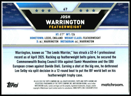2024 Topps Chrome Boxing #67 Josh Warrington