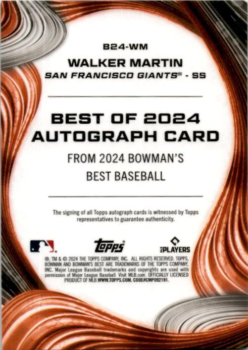 2024 Bowman's Best Autograph #B24-WM Walker Martin San Francisco Giants