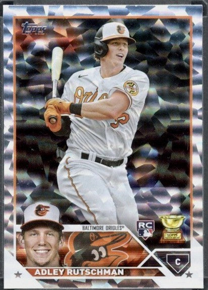 Adley Rutschman 2023 Topps Series 1 SP Super Box Silver Patterned Foil RC