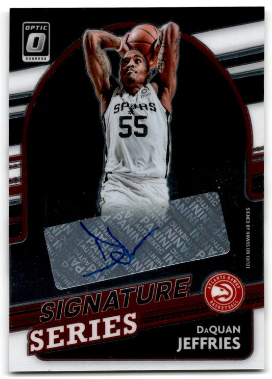 2021-22 Donruss Optic Signature Series DaQuan Jeffries Auto Atlanta Hawks