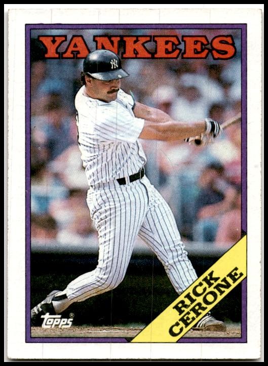1988 Topps Cloth Test Issue #NNO Rick Cerone New York Yankees