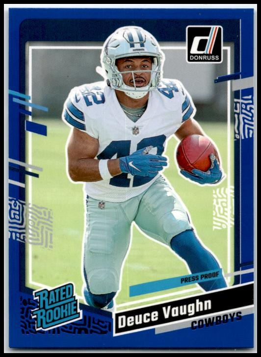 2023 Donruss Press Proof Blue #324 Deuce Vaughn Rookie Dallas Cowboys