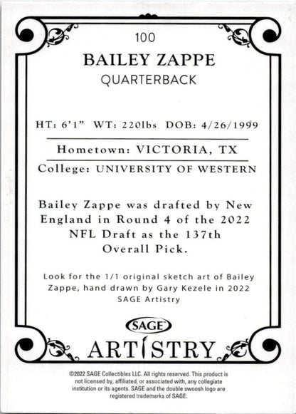 2022 SAGE Artistry #100 Bailey Western Kentucky Hilltoppers