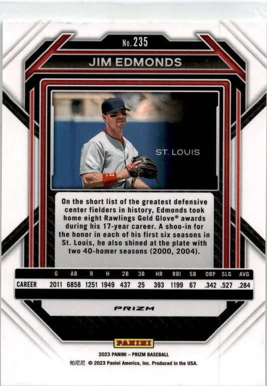 2023 Panini Prizm Silver Prizm #235 Jim Edmonds St. Louis Cardinals