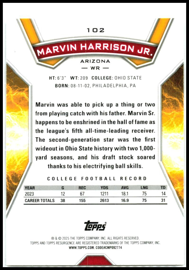 2024 resurgence #102 Marvin Harrison