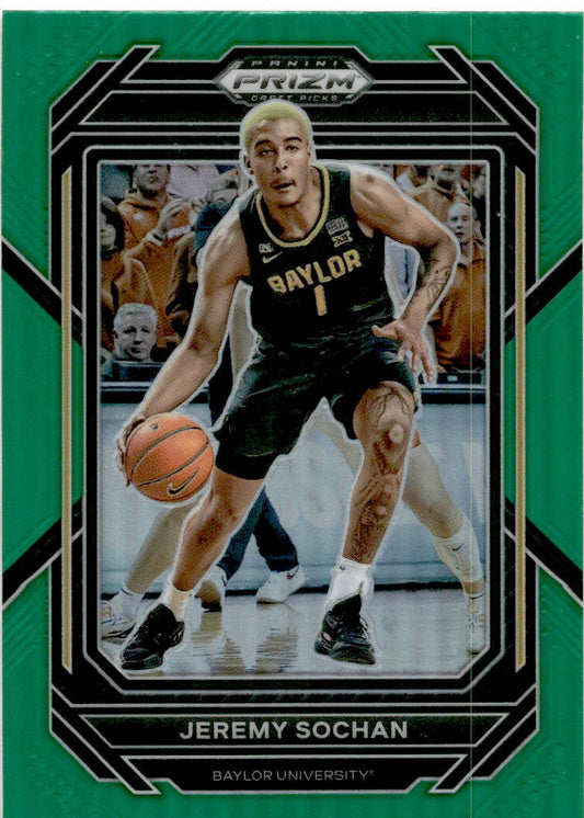 2023-24 Panini Prizm Draft Picks Green #94 Jeremy Sochan Baylor Bears