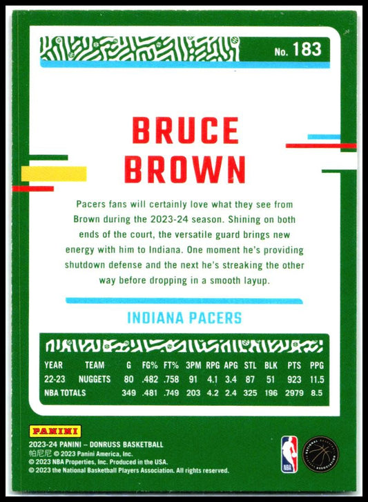 2023-24 Donruss Red and Gold Laser Holo #183 Bruce Brown Indiana Pacers