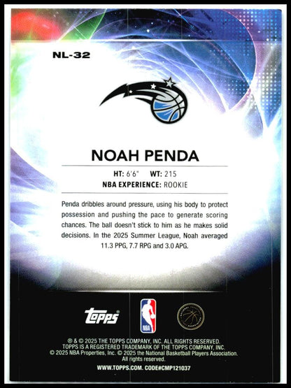 2025-26 Topps No Limit #NL-32 Noah Penda Orlando Magic