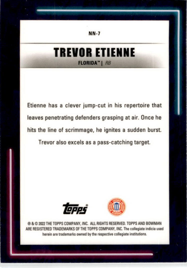 2022-23 Bowman's Best University Neon Neophytes #NN-7 Trevor Etienne  Gators