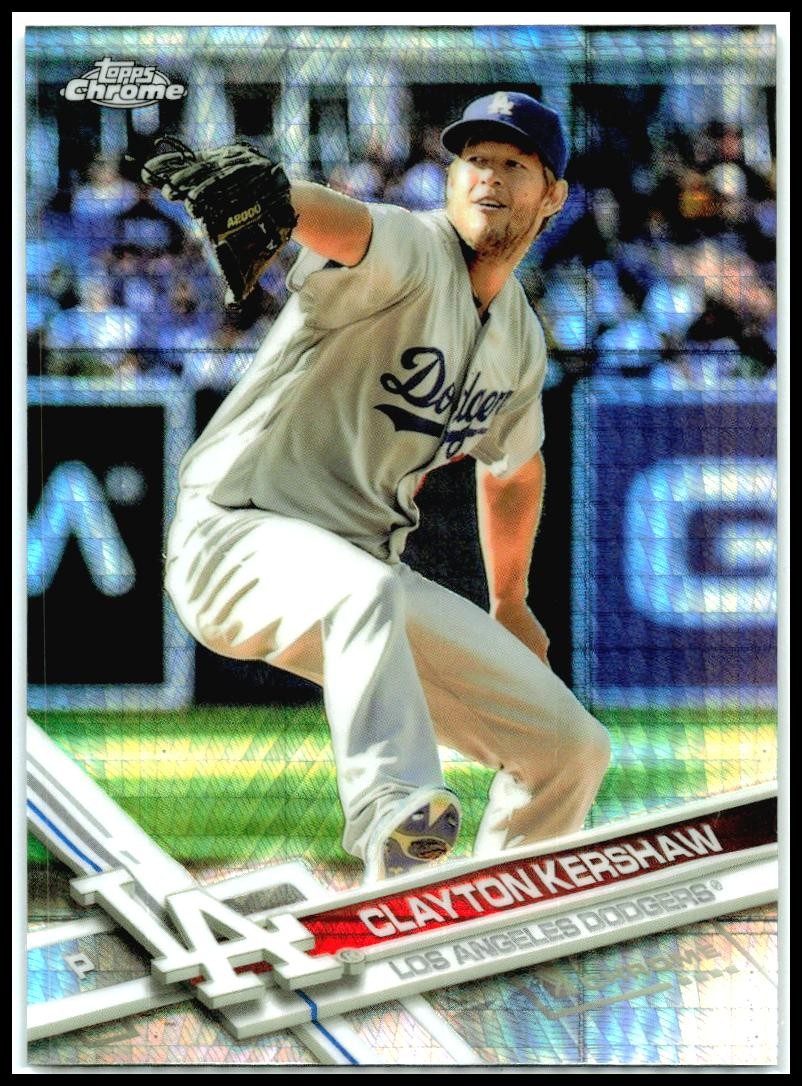 2017 Topps Chrome Prism Refractor #25 Clayton Kershaw Los Angeles Dodgers