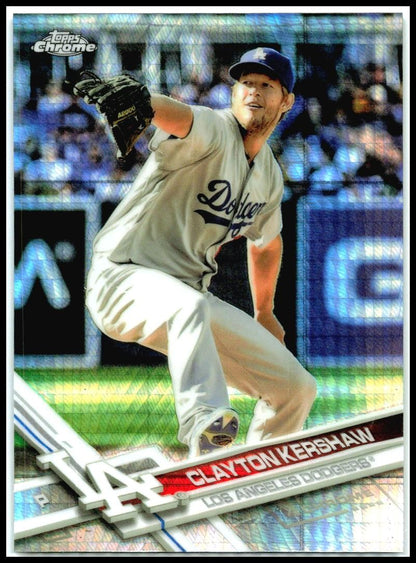 2017 Topps Chrome Prism Refractor #25 Clayton Kershaw Los Angeles Dodgers