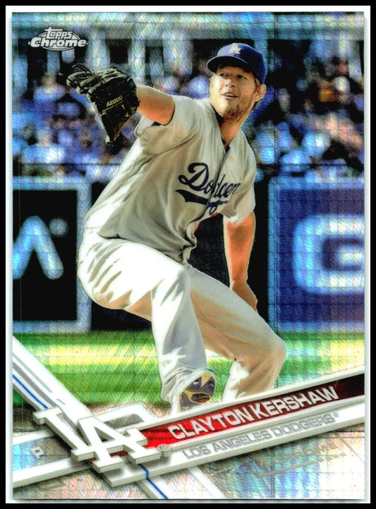 2017 Topps Chrome Prism Refractor #25 Clayton Kershaw Los Angeles Dodgers