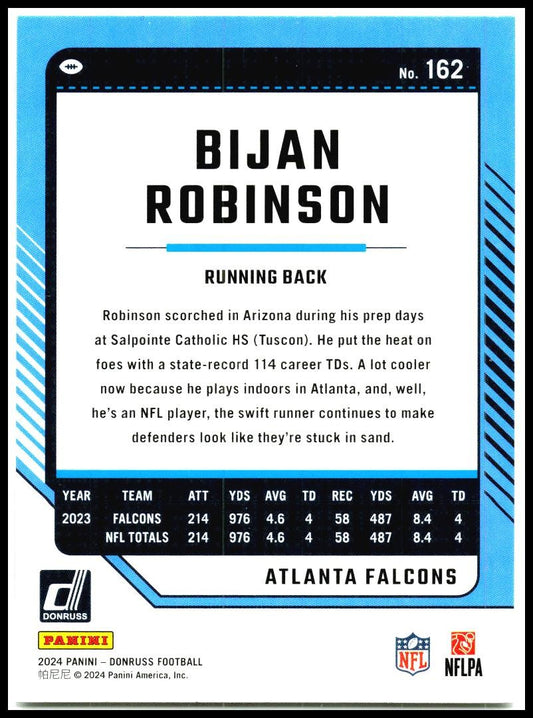 2024 Donruss #162 Bijan Robinson Atlanta Falcons