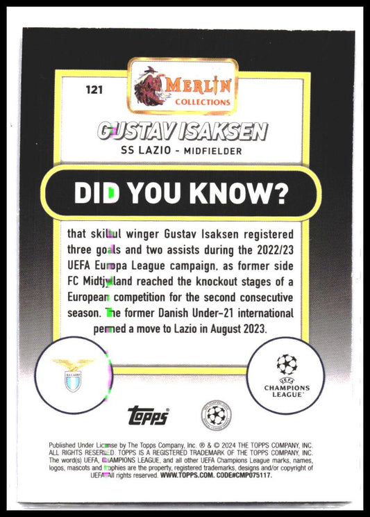 2023-24 Merlin UEFA Club Competitions #121 Gustav Isaksen