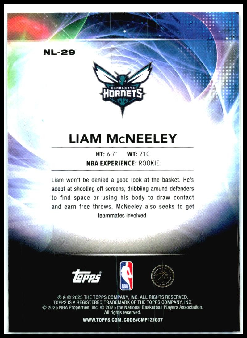 2025-26 Topps No Limit #NL-29 Liam McNeeley Charlotte Hornets