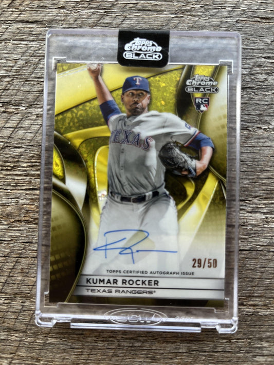 2025 Topps Chrome Black Auto Gold Mini-Diamond #CBA-KR Kumar Rocker Auto Texas