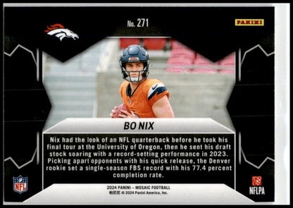 2024 Panini Mosaic #271 Bo Nix Denver Broncos