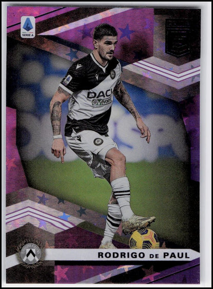 2020-21 Panini Chronicles #28 Rodrigo de Paul Elite Serie A Purple Astro