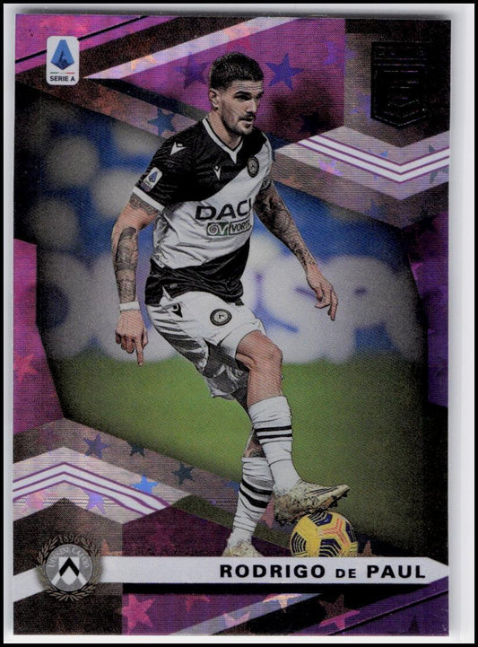 2020-21 Panini Chronicles #28 Rodrigo de Paul Elite Serie A Purple Astro
