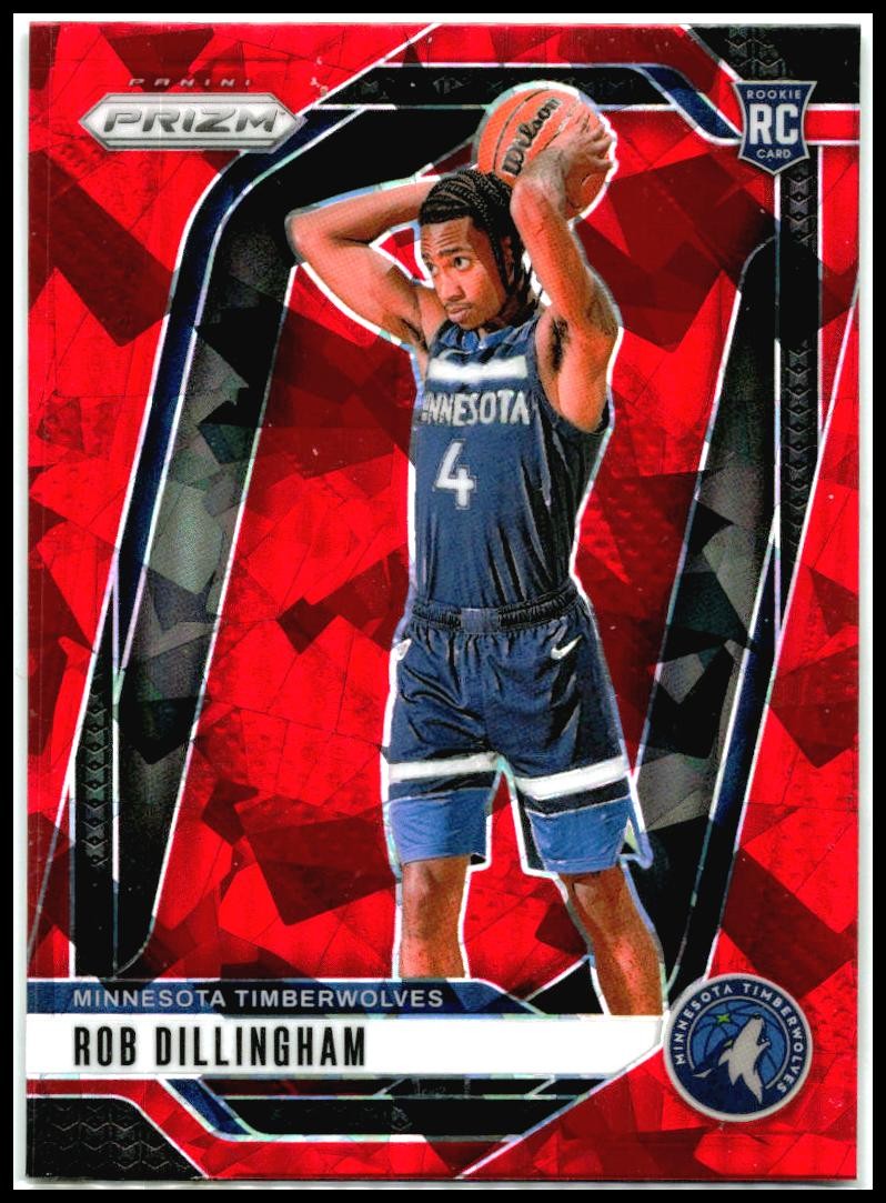 2024-25 Panini Prizm Prizms Red Ice #250 Rob Dillingham Minnesota Timberwolves