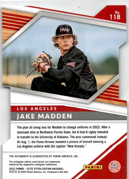 2022 Panini Elite Extra Edition Die Cut #118 Jake Madden Auto /88
