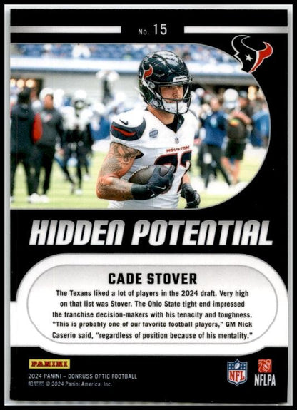 2024 Donruss Optic Hidden Potential #15 Cade Stover Houston Texans
