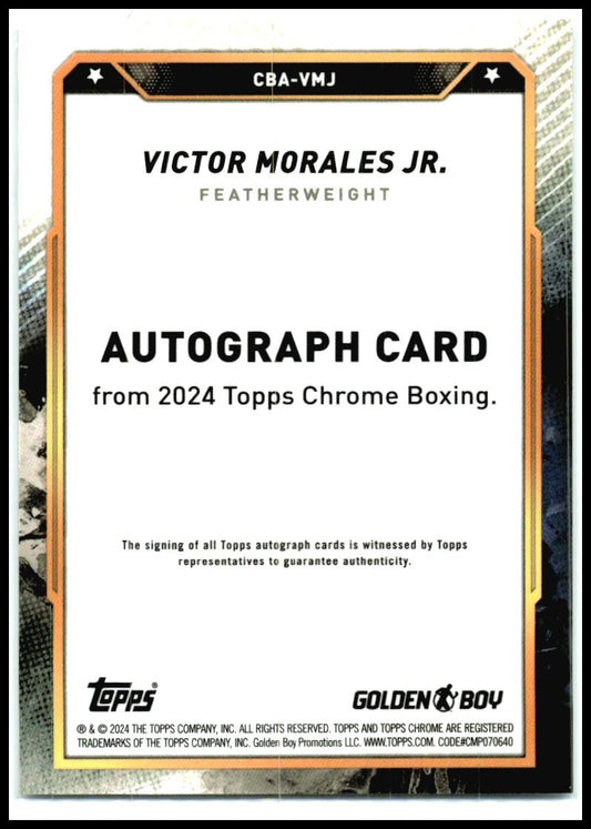 2024 Topps Chrome Chrome Autographs #CBA-VMJ Victor Morales Jr. Auto