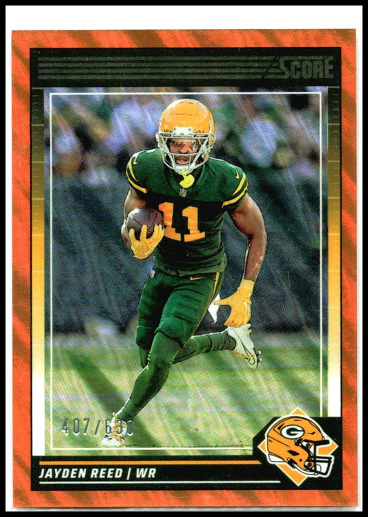 2024 Score Lava #106 Jayden Reed #/630 Green Bay Packers