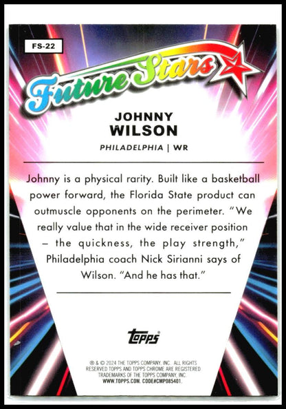 2024 Topps Chrome Future Stars Refractor #FS-22 Johnny Wilson Eagles