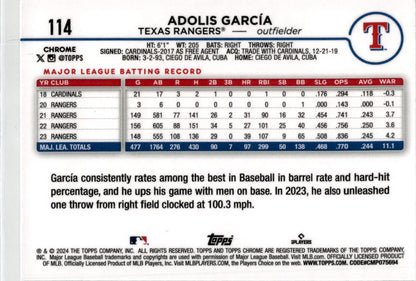 2024 Topps Chrome X-Fractors #114 Adolis García Texas Rangers