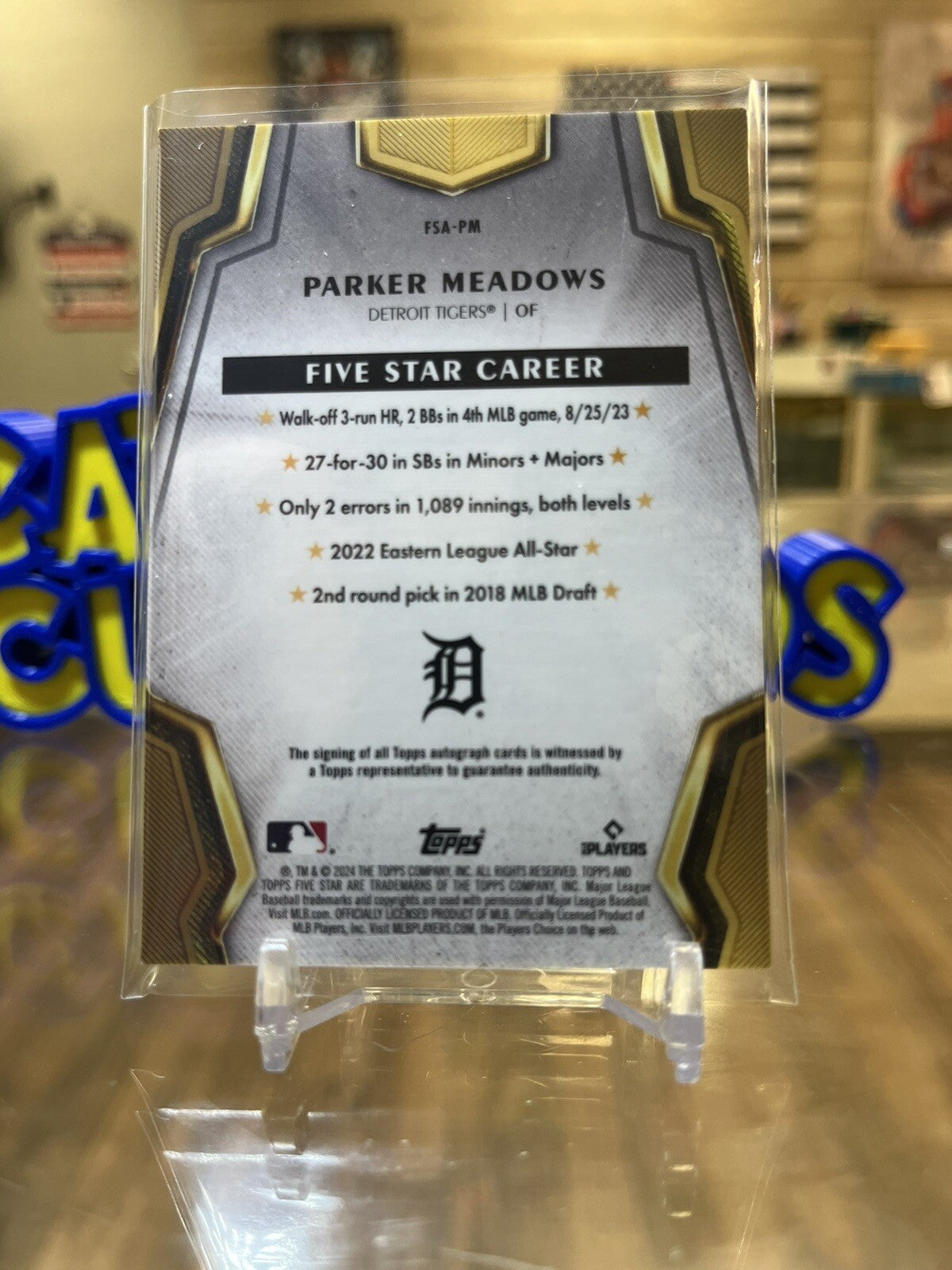 2024 Topps Five Star Parker Meadows RC Auto #FSA-PM Tigers