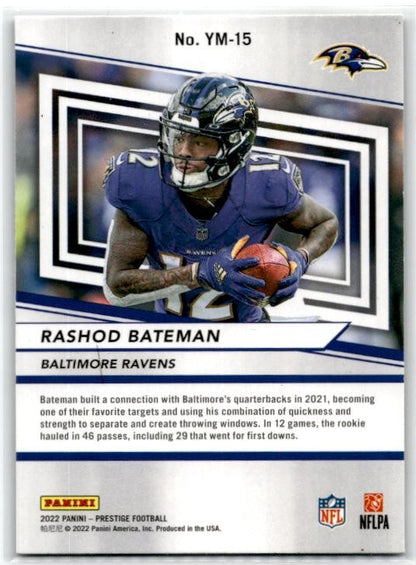 2022 Panini Prestige Youth Movement #YM-15 Rashod Bateman Baltimore Ravens