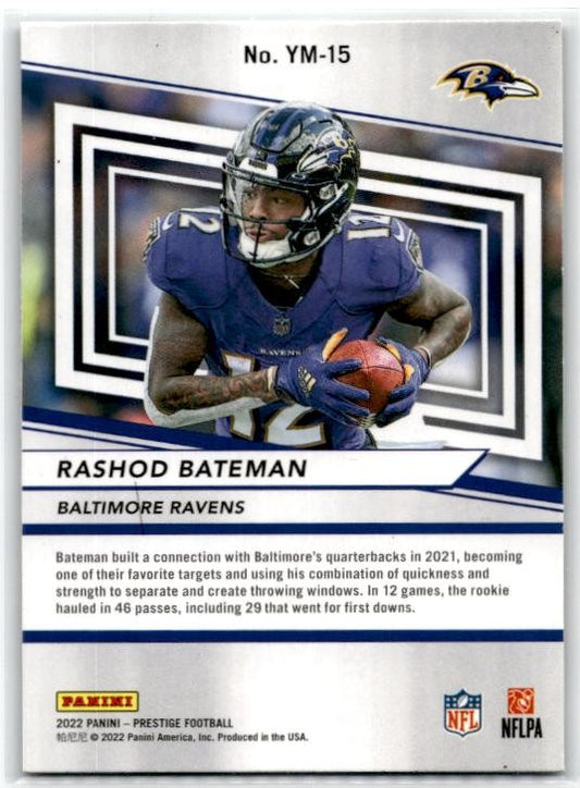 2022 Panini Prestige Youth Movement #YM-15 Rashod Bateman Baltimore Ravens
