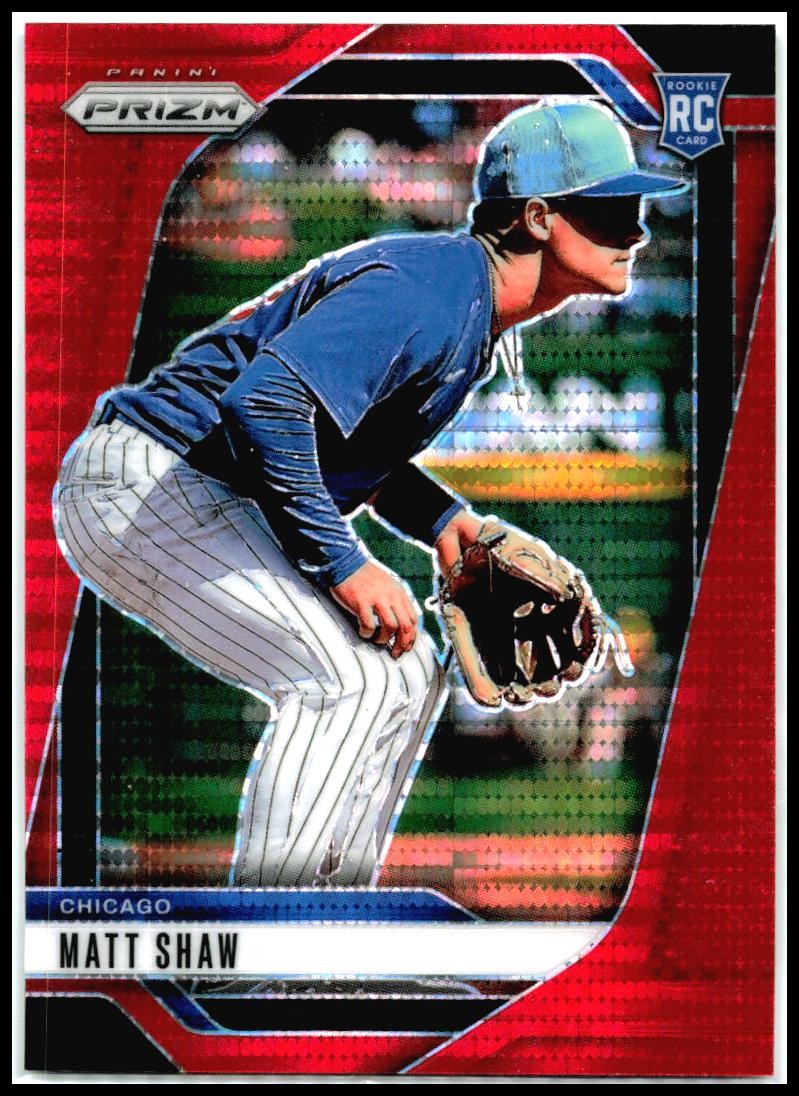 2025 Panini Prizm Red Pulsar Prizms #155 Matt Shaw #/399 Chicago Cubs
