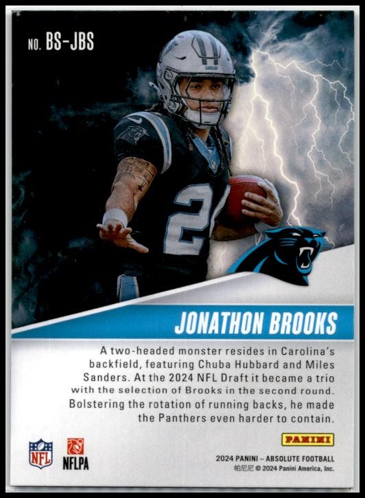 2024 Panini Absolute By Storm #BS-JBS Jonathon Brooks Carolina Panthers