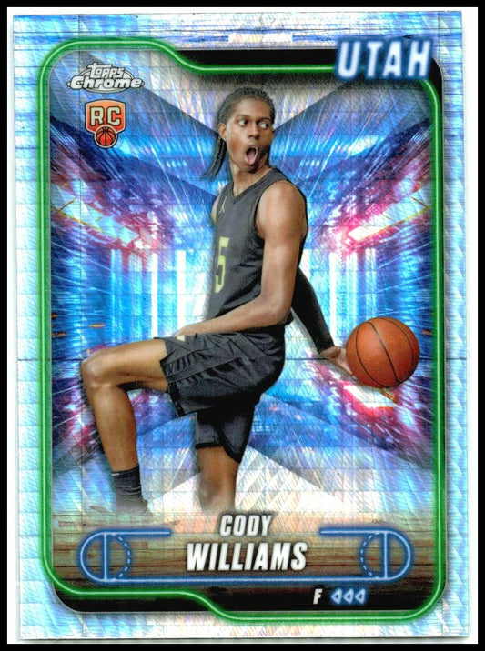 2024-25 Topps Chrome Prism Refractor #160 Cody Williams Rookie Utah Jazz