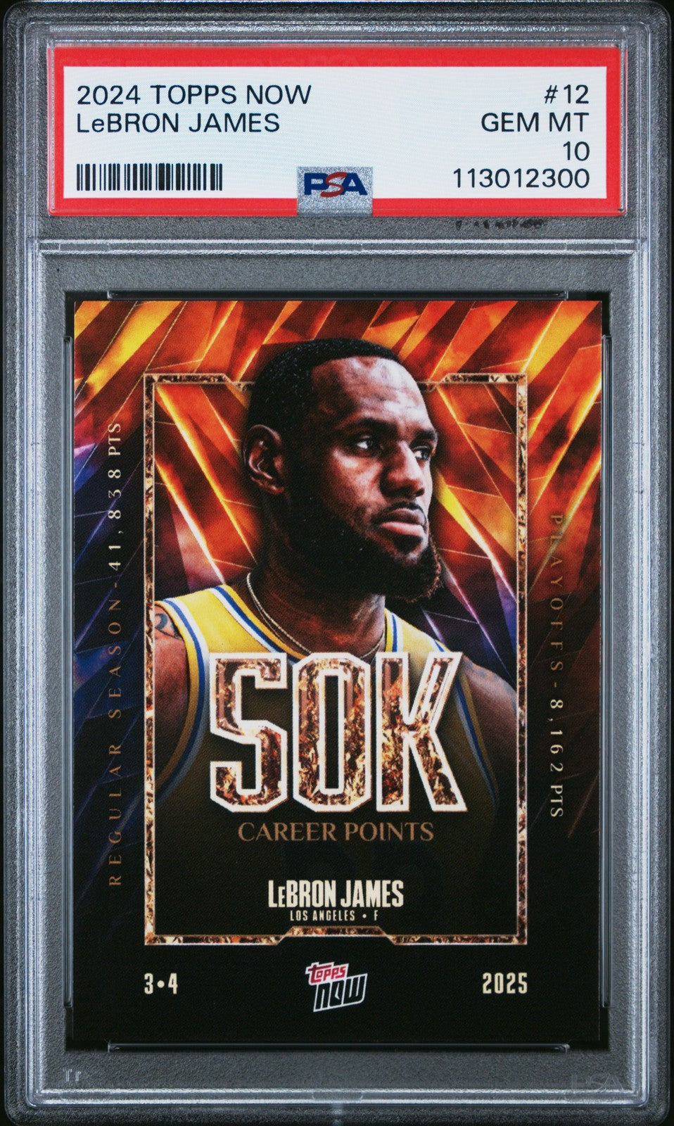 2024 Topps Now #12 Lebron James LA Lakers PSA 10