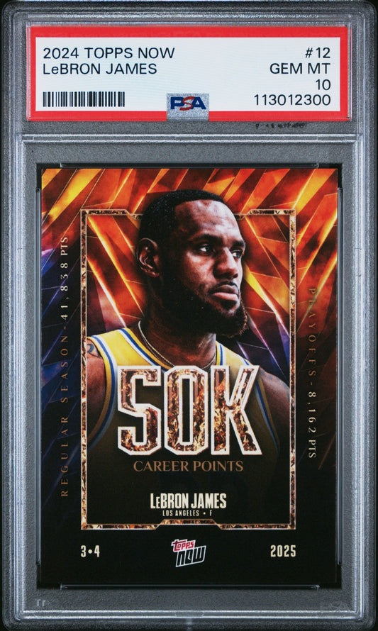 2024 Topps Now #12 Lebron James LA Lakers PSA 10