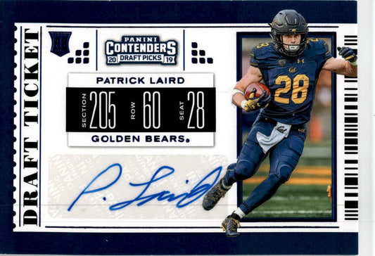2019 Panini Contenders Draft Picks Collegiate #296 Patrick Laird RC  Tampa Bay